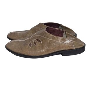 Vintage Hecsan Women's Brown Leather  Slip-On Shoes Size EU 42